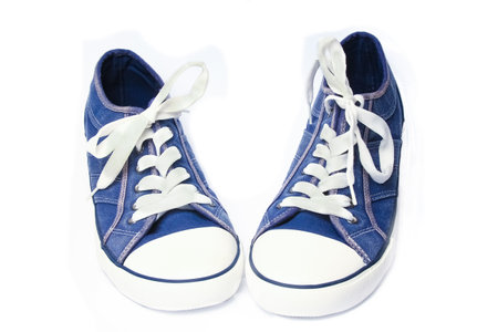 Beautiful stylish shoes for sports on a white backgroundの写真素材