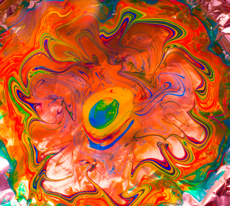 Traditional Ottoman Turkish marbling art patterns as abstract colorful backgroundのeditorial素材