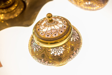 Taditional Turkish metal plates in the viewのeditorial素材