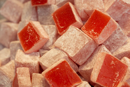 Load of traditional turkish delight lokum candyの写真素材