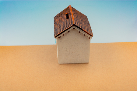 Little model house in the viewの写真素材