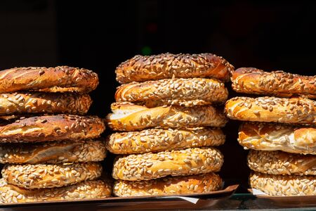 Turkish simits/bagels snack  in the view