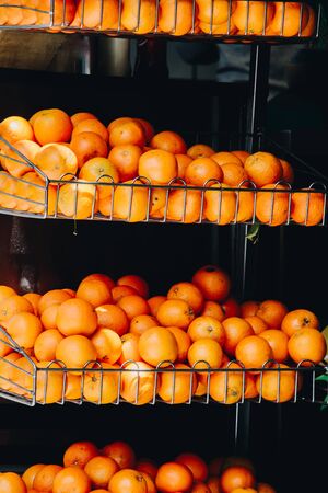 Freshly picked citrus oranges as Healthy fruits backgroundの写真素材