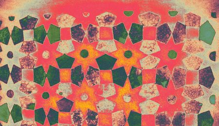 Different mosaic textures made with colorful mosaic