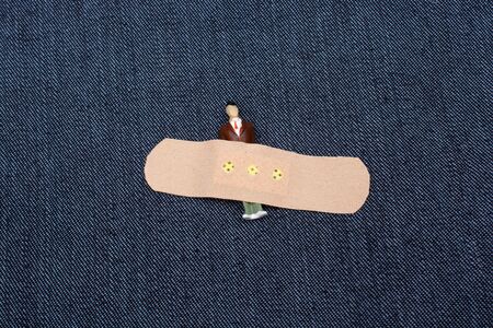 Dressing plasters, wound cross plastering bandの写真素材