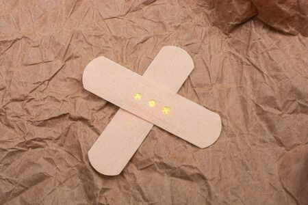 Dressing plasters, wound cross plastering bandの写真素材