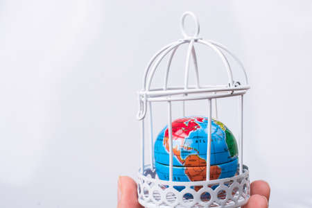 Global quarantine on virus outbreak. , pandemic.  health risk, quarantine virus.の写真素材