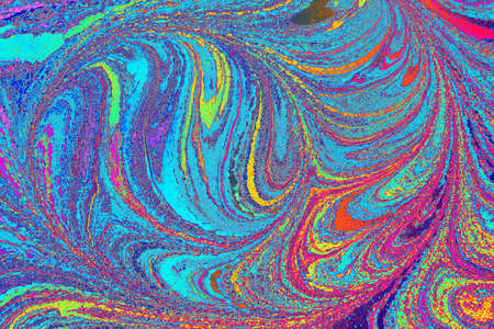 Beautiful abstract art of Ebru marbling painting techniques on water with acrylic paints