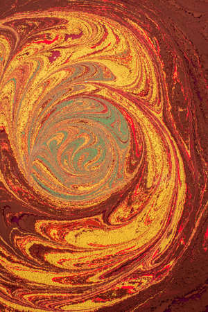 Abstract art of Ebru marbling techniques on water paintの写真素材