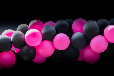Bunch of multi color balloons for the outdoor partyの写真素材