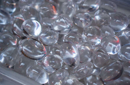 Clear White Rock Crystal QUARTZ Tumbled and Polished Gemstonesの写真素材