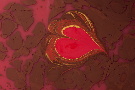 Beautiful abstract art of Ebru marbling painting techniques on water with paints