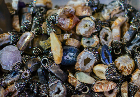 Set of natural various mineral gemstones of various color