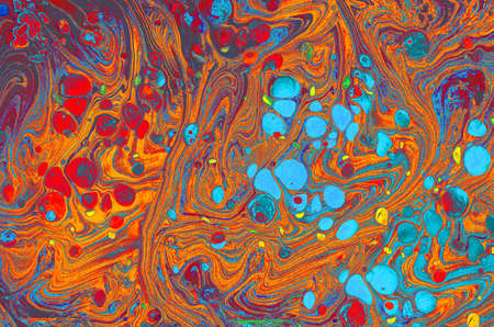 Traditional Ottoman Turkish abstract marbling art patterns as backgroundの写真素材