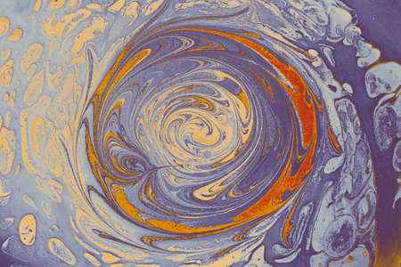 Beautiful abstract art of Ebru marbling painting techniques on water with acrylic paints