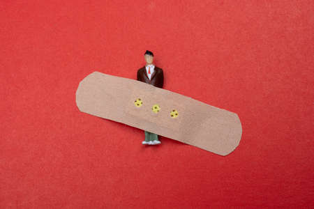 Dressing plasters, wound cross plastering bandの写真素材