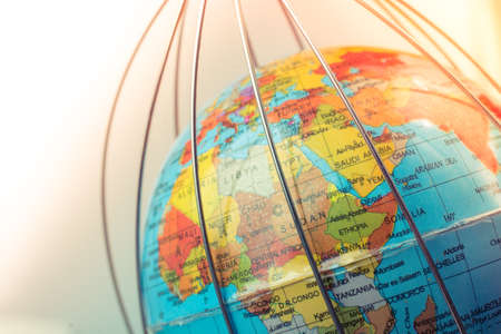 Global quarantine on virus outbreak. , pandemic.  health risk, quarantine virus.の写真素材