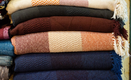 Pile of Turkish Bath Towels known as Hamam Pestemal loinclothesの写真素材