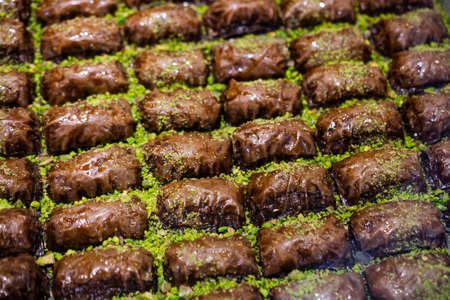 Traditional Turkish dessert Baklava from Istanbul Turkeyの写真素材