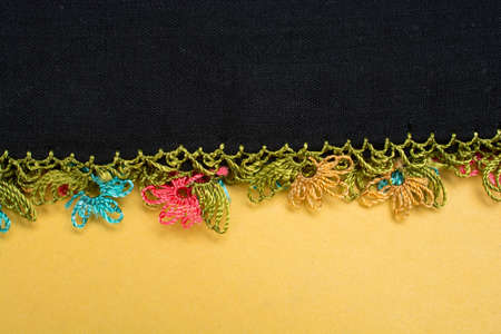 Turkish needle work embroidery Ornamental with lace patterns, details, flowersの写真素材