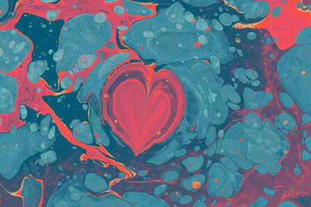 Abstract creative marbling pattern with love concept for fabric, design background texture