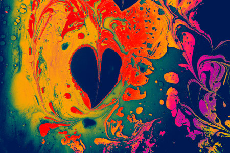 Fluid art marbling paint textured background. Unique art illustration. Liquid marbling texture.の写真素材