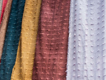 Examples of colorful fabric of various color and typeの写真素材