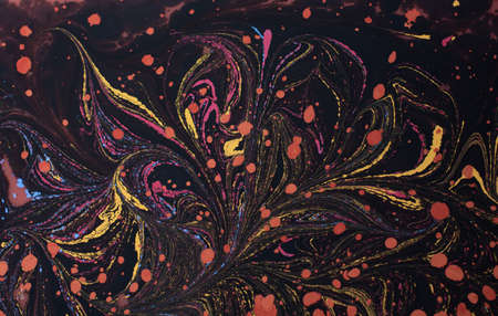 Abstract colored background. Marbling of aqueous surface design