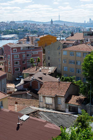 Urban apartments in Golden Horn in the viewのeditorial素材