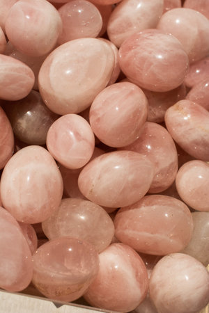 Pink agate mineral beads texture as nice natural background, close upの写真素材