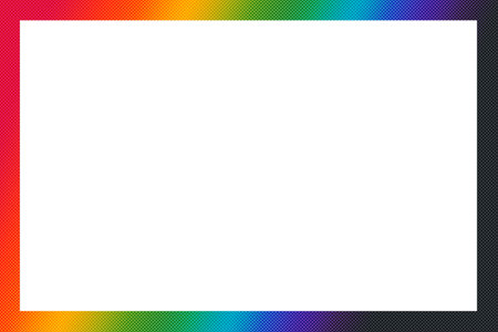 Rainbow frame isolated on black background with copy space for your textの写真素材