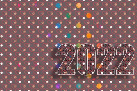 2022 background design of 2022. Happy New Year 2022. Postcard New Year 2022.