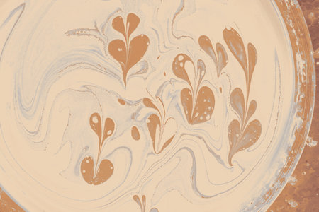 Ebru Marbling texture with floral patterns
