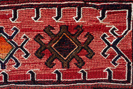 Handmade traditonal rugs in close-up