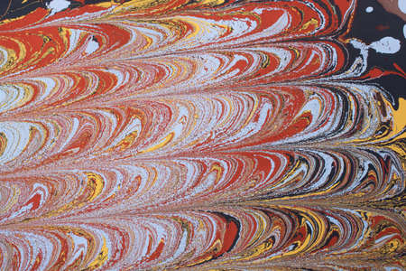 Beautiful abstract art of Ebru marbling painting techniques on waterの写真素材