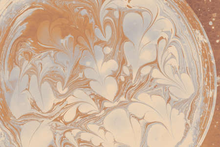 Ebru Marbling texture with floral patternsの写真素材