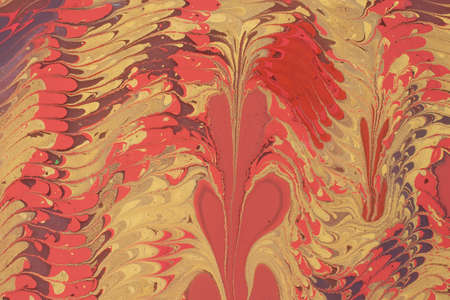 Ebru Marbling texture with floral patternsの写真素材