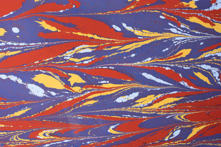Beautiful abstract art of Ebru marbling painting techniques on water with paintsの写真素材