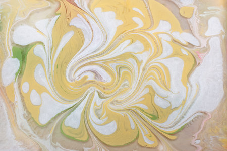 Ebru Marbling texture with floral patternsの写真素材
