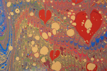 Ebru marble conch effect surface pattern design for print