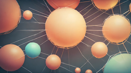 Abstract circular geometric shape Trendy 3D  geometric abstract shapes.   AI generated image, aiの素材