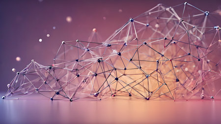 Science concept: atoms with chemical bonds. Molecular DNA structure.  Network structure chemical bonds. AI generated image, aiの素材
