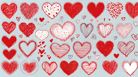 Love, Valentine's Day  background concept for Valentine's Day, wedding etc. Heart elements for love concept design. AI generated imageの素材