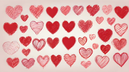 Love, Valentine's Day  background concept for Valentine's Day, wedding etc. Heart elements for love concept design. AI generated imageの素材