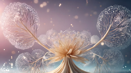 Futuristic creative lowerillustration  as science and beauty innovation concept style.  AI generated image, aiの素材