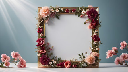 Blank picture frame template. Trendy blank  frame template for art, photos and painting.  AI generated image, aiの素材