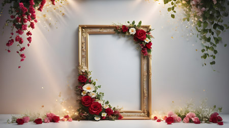 Blank picture frame template. Trendy blank  frame template for art, photos and painting.  AI generated image, aiの素材