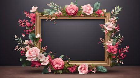 Blank picture frame template. Trendy blank  frame template for art, photos and painting.  AI generated image, aiの素材