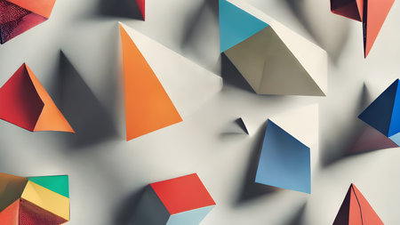 Artifical Intelligence generated contemporary geometric abstract art.  Abstracct art background.の素材