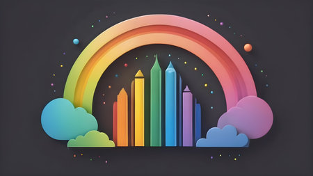 Colorful rainbow background  Colorful abstract rainbow color.  AI generated image, aiの素材